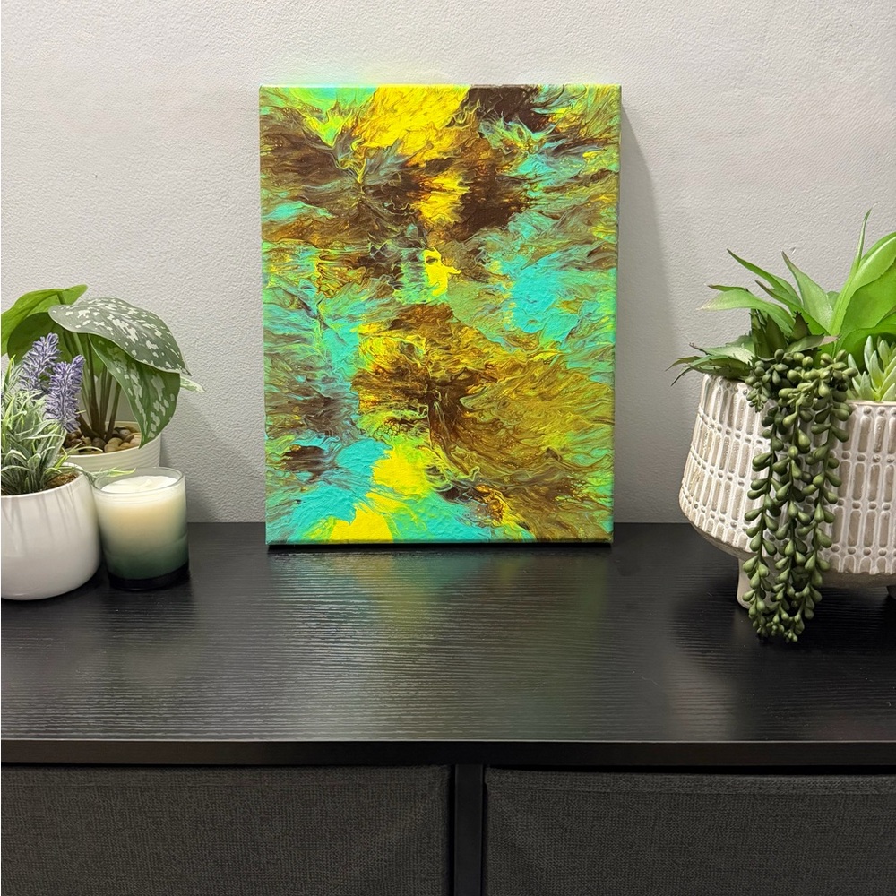 Original Abstract Art 11x14 One Of Kind Handmade Painting On Canvas